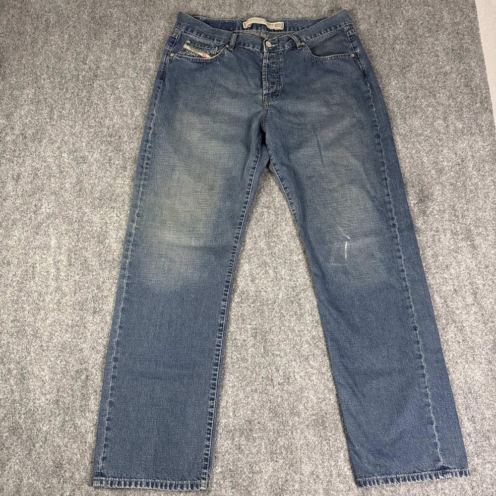 Vintage Diesel KULTER Jeans Mens 36 Blue Straight Leg Faded Button Fly Italy